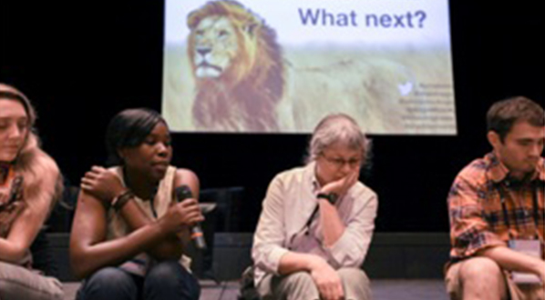 Photo Scientists discuss solutions to the world's biggest conservation challenges.